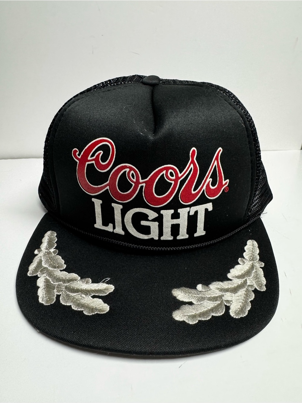 Vintage Coors Light Trucker Snapback Hat Designer Pro USA Black Beer Cap